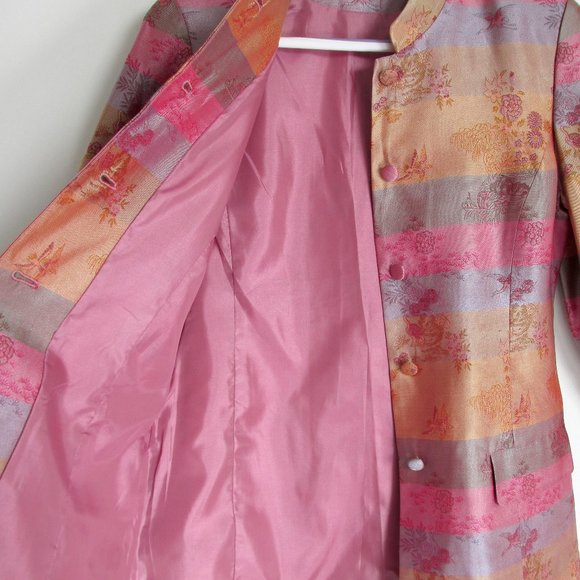 Christian Lu Paris Silk/Rayon Jacket Fits S/M - Picture 4 of 11